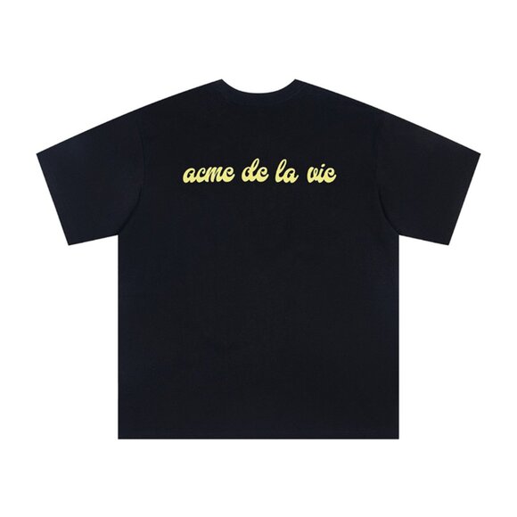 Acme De La Vie Black Short-Sleeved T-Shirt With A Boy Listening To Music Print - Picture 2 of 9